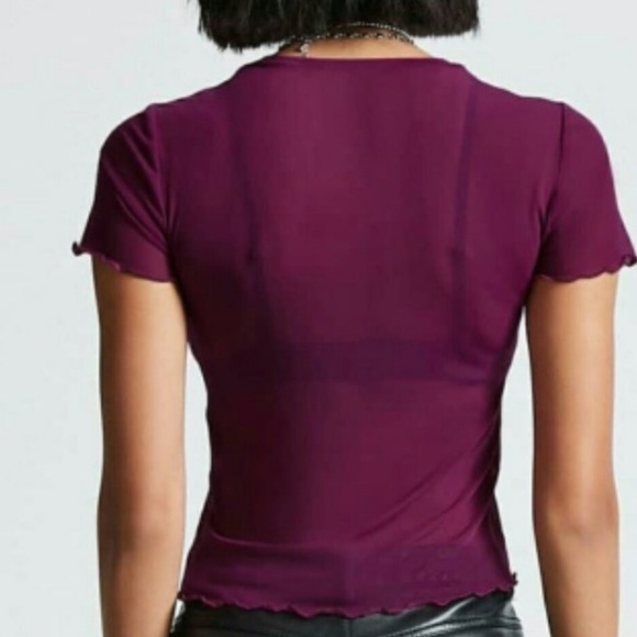 Forever21 Lettuce Sheer Mesh top - Picture 3 of 6
